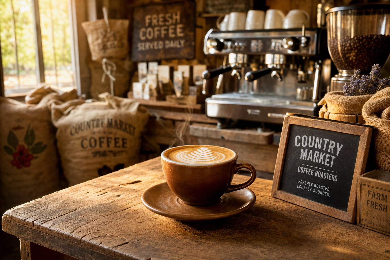 A fresh cup of coffee at the in-store coffee corner